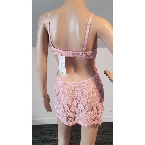 Sexy-Pink-Women-Party-Dress-Babydoll-Teddy-G-String-Clubwear Medium ELE-115948 - Picture 5 of 5